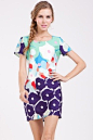 Colored Floral Print Dress OASAP.com