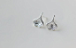 Leaf sterling silver stud earrings, phoenix tree leaf shape（D196）