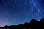 Perseid: Star Trails, Lake Ann