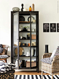 black shelving unit