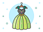 Princess Dress Icon Series : A series of Disney princess icons I created as a personal project.  The dresses represent Snow White, Cinderella, Rapunzel, Belle, Anna, Elsa, Aurora, Esmerelda, and Tiana respectively. 