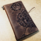 Pyrography on leather notebook cover. (Midori traveler's notebook brown) <a class="text-meta meta-tag" href="/search/?q=pyrography ">#pyrography #</a>leatherburning <a class="text-meta meta-tag" href="/sea