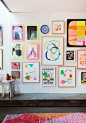 Bright and beautiful art wall!