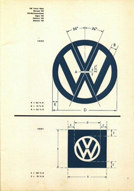  老的大众汽车的标志规范logo&字体设...