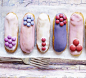 Mini éclairs - this look would be easy to achieve too.: 