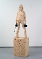 Gehard Demetz, A Whisper Under Water, 2012 , lime wood and acrylic paint, 68 1/2 x 20 1/4 x 18 1/8 inches