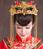 中式婚纱照新娘古装发型 端庄典雅拍出古典风情@北坤人素材