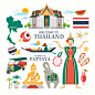 卡通泰国旅游风景图案人物元素活动网页 AI矢量设计素材 (7)