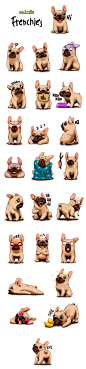 Frenchie's sticker : Stickzilla - Emojis & StickersBriefing: 24 stikers based on a french bulldog.