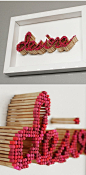pei-san ng - text sculpture made with matches <3: 