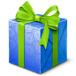 蓝色礼物盒图标 iconpng.com #Web# #UI# #素材#