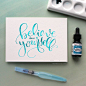 Kristina shows us how to practice watercolor lettering with a light pad! Super cool technique!: 