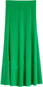 绿色舒适柔软棉及踝半身长裙（多色）-最搭配