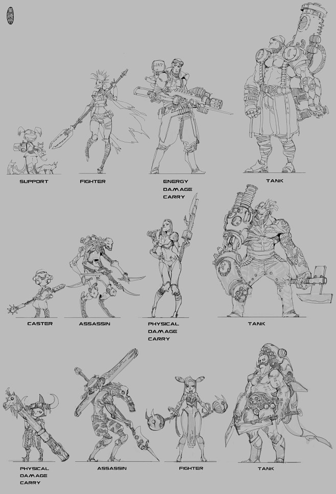 character sketches, ...