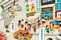 给惠阳好宜多商贸广场绘制的商圈-跳叫板插画工作室