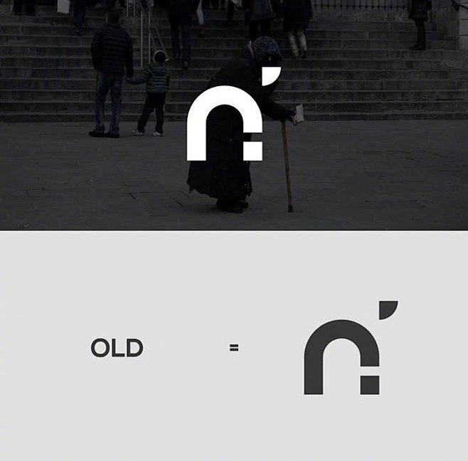 字母 logo 图形 n老人形象