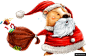 圣诞装扮 卡通鼹鼠 派送礼物 手绘圣诞卡通动物模板免扣png