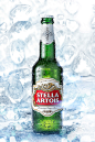 Beer Bottle - CGI & Retouching : Full CGI render of a Stella Artois beer bottle in ice.