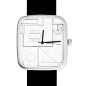 加拿大原创设计师Agni 男士方形设计平面图硅胶腕表