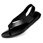 Mens Genuine Leather Slippers Sandal Slippers for Men Flat Vintage Shoes Kasut Kulit lelaki Outdoor Sandals