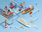 海洋,海港,货物集装箱,海上运输,概念,图像,货运,船,锚,工业