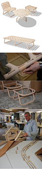 『材料转换』丹麦设计师Jesper K. Thomsen的家具作品，采用常见的金属帆布家具形式，但材料变成了榉木和皮革，给人以不同的感受。