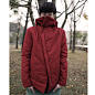有时又一原创设计男装品牌 新款 冬装 红色 大围领 带帽棉衣