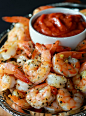 Garlic Herb Roasted Shrimp with Homemade Cocktail Sauce