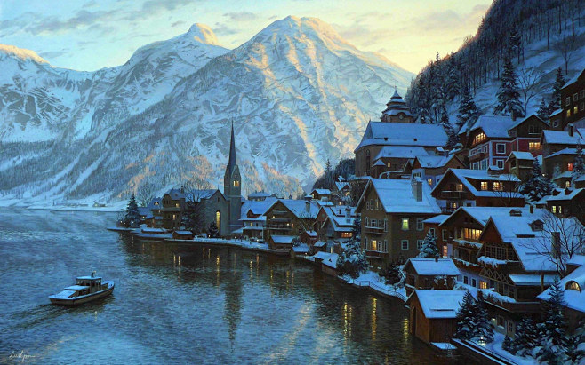 哈尔施塔特镇(Hallstatt)是奥地...