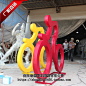 树脂彩绘抽象骑车人雕塑玻璃钢人物骑自行车赛车广场摆件RW-96-淘宝网