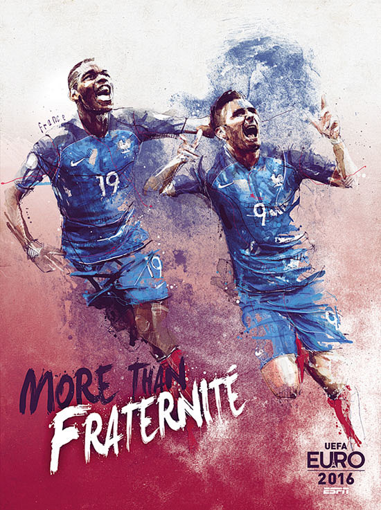 ESPN 2016欧锦赛系列插画海报设计