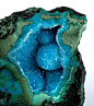 Quartz on Chrysocolla - Ray Mine, near Kearny, Pinal County, Arizona, USA: 