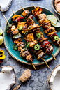 Hawaiian BBQ Skewers with Sriracha Lime Butter | halfbakedharvest.com @hbharvest