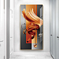 入户走廊玄关装饰画竖版现代简约抽象客厅壁画过道墙大气轻奢挂画