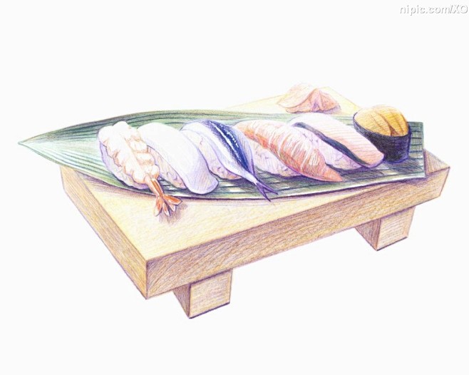 寿司手绘美食