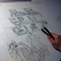 Work in progress of "Saria" volume 3  , Riccardo Federici : panels "out of focus"