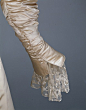 Wedding Dress.  House of Worth (French, 1858–1956).  Date: 1896. Culture: French. Medium: silk, pearl.袖口设计 袖子设计