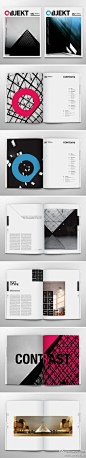 Objekt Magazine杂志排版, Objekt Magazine是欧洲的一本建筑杂志，设计师Kristophe对它进行再设计 更多：http://t.cn/zTKJCRv@北坤人素材