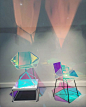 Salone del Mobile 2016 | A dichroic film applied to the seat of Eli5e Design’s Prismania Chair creates a colourful iridescent glow