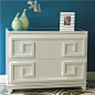 Laquer White Greek Key 2-Drawer Dresser - modern - dressers chests and bedroom armoires - Shades of Light