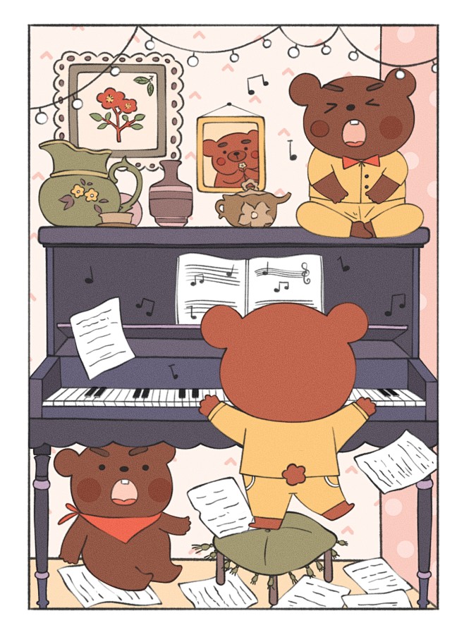 《三只小熊》by胖墩
#儿童插画  #板...