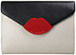 Lulu Guinness Tri Colour Medium Leila Perspex Leather Clutch - Black/Stone/Red