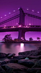 Manhattan Bridge, New York, Night, United States,