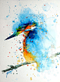 #绘画欣赏# Splashed Watercolors Paintings，泼水彩绘画。（By Tilen Ti）【图源网，侵删歉】