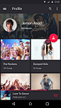 Profile Screen for Music App in Material Design