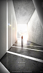 光明走廊 商务男士 创意空间 高级灰 虚拟空间海报PSD_平面设计_海报