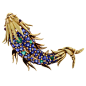 1960's TIFFANY & CO SCHLUMBERGER Sapphire & Demantoid Fish Pin