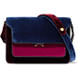 Marni Trunk medium color-block velvet and leather shoulder bag