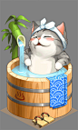 Mobile Game_catcafe_온천냥이, H J W : Photoshop