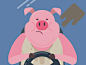 粗鲁的Piggie汽车粗鲁猪动画2d设计运动图图标gif平